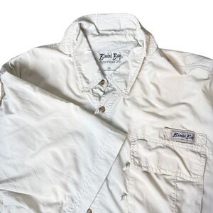 Bimini Bay Fishing Shirt Mens XXL Cream Vented Short Sleeve Button Down Utility